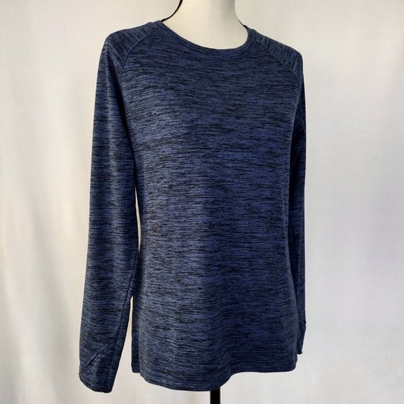 Cuddl Duds Climate Right Heather Blue Sweatshirt With Thumb Holes - Picture 3 of 10